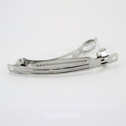 Основа для заколки - автомат 97х9 мм (цвет - античное серебро)