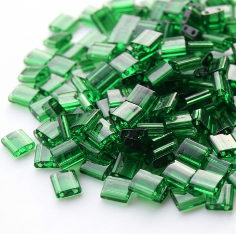 TL-0146 Бисер Миюки тила Зеленый прозрачный /Miyuki Tila Transparent Green