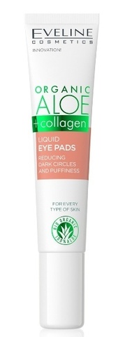 EVELINE ORGANIC ALOE+COLLAGEN Жидкие патчи д/кожи в/глаз уменьшение темных кругов и отеков 20мл