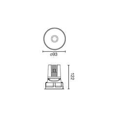 Deep 60 Встраиваемый светильник круглый белый 60° 3000K CRI95 HONEYCOMB