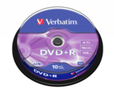 Оптический диск Verbatim DVD+R 4.7GB 16X AZO Matt Silver, Spindle, 10 шт