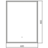 Abber See AG6108S-0.6 Зеркало с подсветкой, сенсорный выключатель, диммер, цвет: серебро