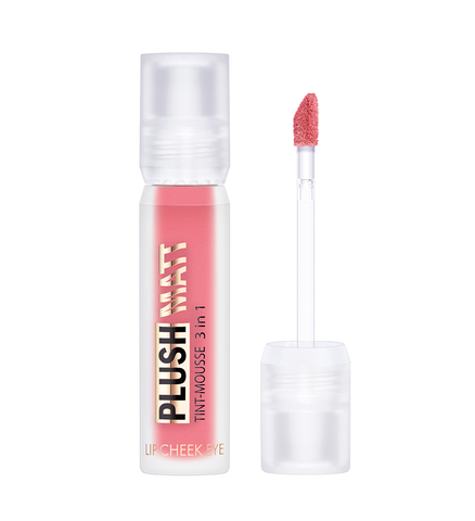 LuxVisage Тинт-мусс 3в1 для губ, щек и век PLUSH MATT тон 303 Peachy Peach 3.6г