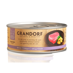 Влажный корм GRANDORF Tuna with Mussel in Broth консервы для кошек Филе тунца с мидиями в бульоне 6уп по 70гр