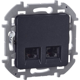 Розетка компьютерная двойная RJ45 категория 6 UTP - Legrand Inspiria - антрацит — фото 3