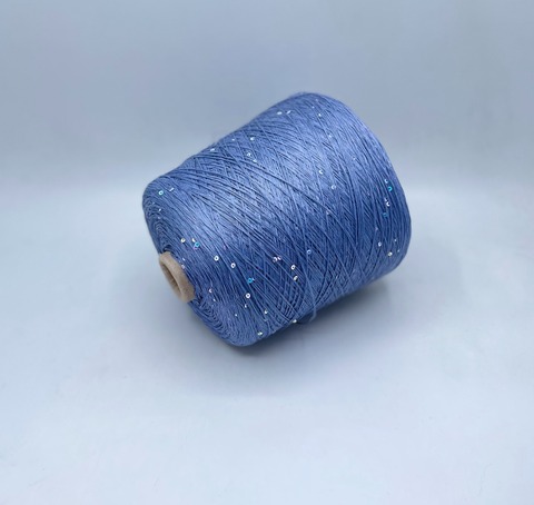 G&G Filati (пр.Италия), art-Lino 480м/100гр, 100%Лен +пайетка(разбеленный голографик), цвет-Светлый деним. арт.30407