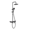 Lemark Tropic LM7012BL Душевая система с верхним душем с поворотным изливом, верхняя лейка ?24 см, регулируемая высота 1,3~1,8м, рамеры смесителя ВхШхГ 8х40х15 см, латунь/чёрный акрил