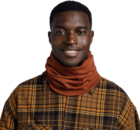 Картинка шарф-труба Buff Wool midweight Melange Cinnamon - 2
