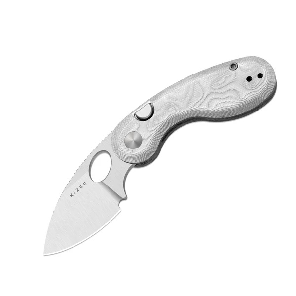 Складной нож Kizer Microbe, сталь Sandvik 14C28N, рукоять G10, серебристый