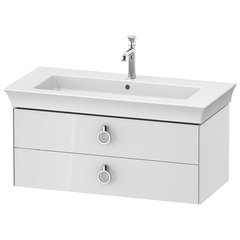 Duravit White Tulip WT435208585 Тумбочка подвесная, 410x984x458 мм, 2 ящика с ручкой, цвет: белый высокоглянцевый фото