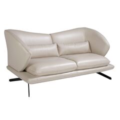 Диван 2-х местный 6145/KF2157-2P-M5652 кожаный с декоративными подушками