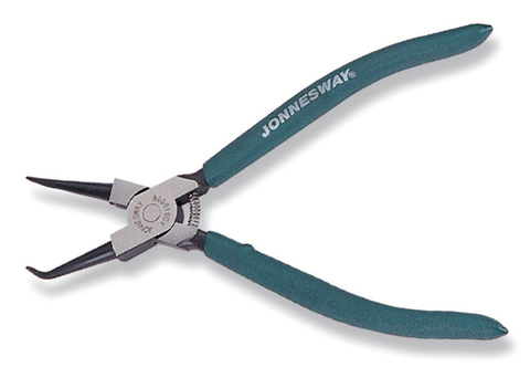 Jonnesway AG010005 Щипцы загнутые 90° для стопорных колец с ПВХ рукоятками, сжим, 180 мм, 19-60 мм 47013
