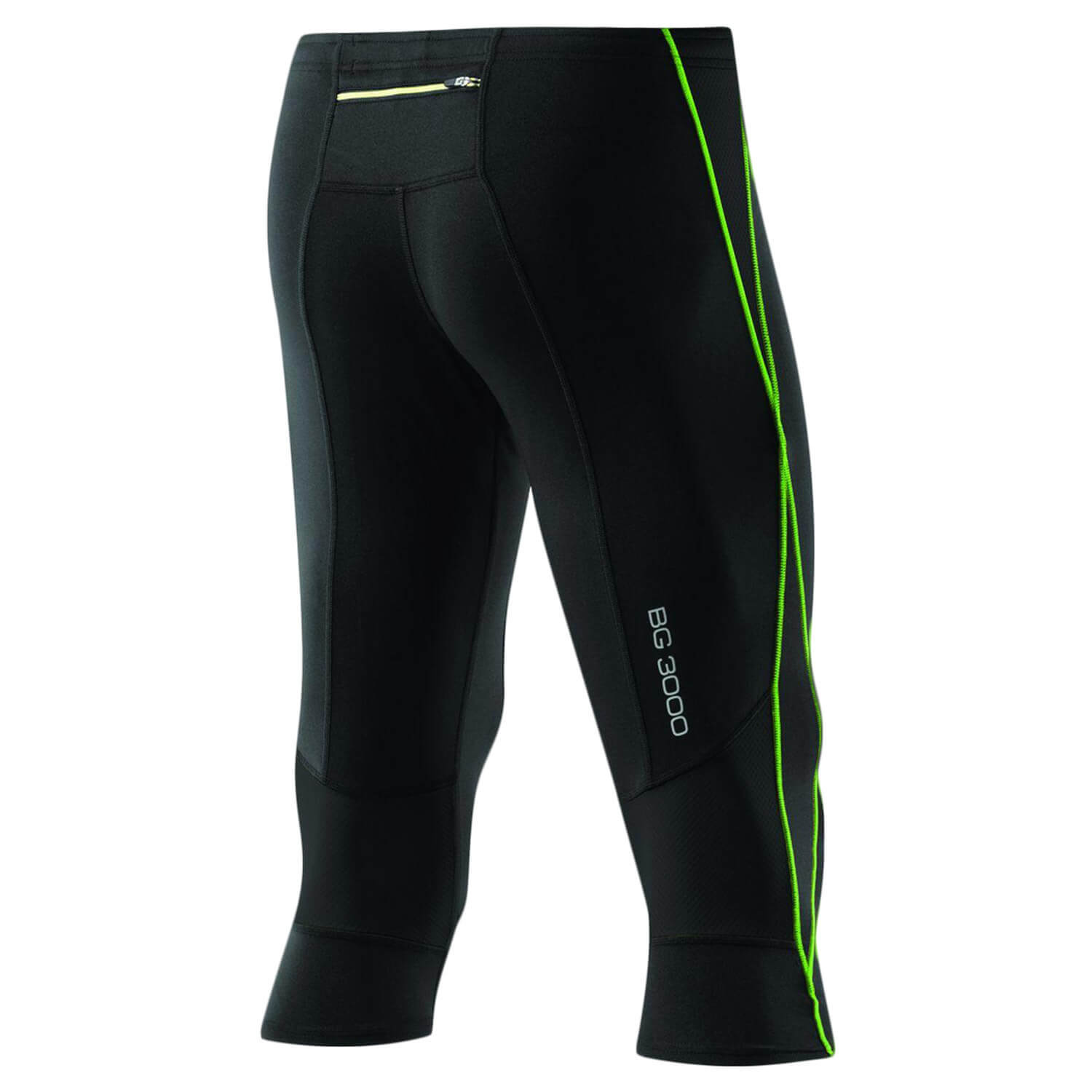 Mizuno Biogear Bg3000 3/4 тайтсы компрессионные мужские черные-зеленые - 2