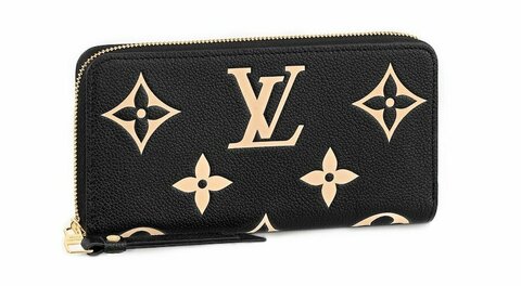 Кошелек женский Louis Vuitton Zippy черный/бежевый