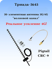 Триада-2645: сотовая антенна 3G/4G направленная, на кронштейн, с большим усилением