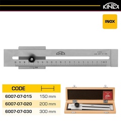Линейка разметочная 200мм 0,1мм INOX Kinex K-Met 6007-07-020