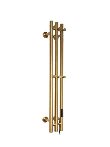 Полотенцесушитель электрический Rein Trio Classic-Brushed Gold 1200*150 мм