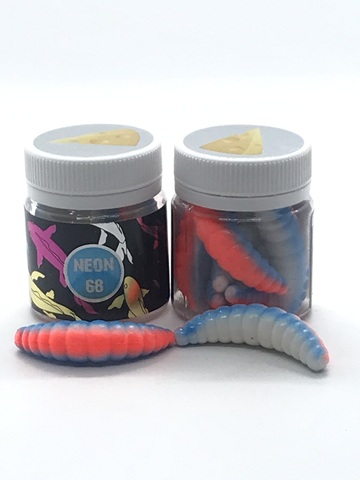 NEON 68 Maggot 46мм (6 шт ) СЫР цвет РУССКИЙ ФЛАГ продажа от 2 шт.