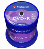 Оптический диск Verbatim DVD+R 4.7GB 16X AZO Matt Silver, Spindle, 100 шт