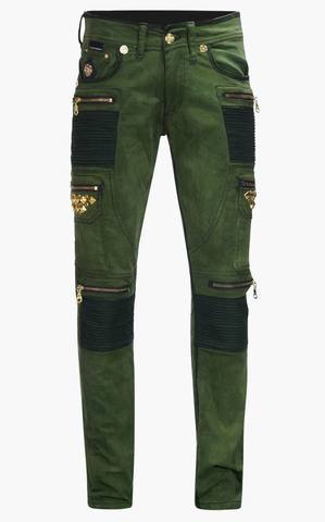 The Saints Sinphony | Джинсы мужские ARMY GREEN CARGO GOLD TRIM TSG350 перед