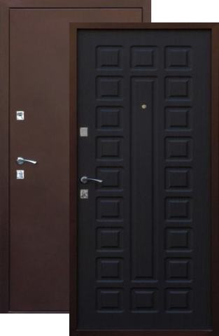 Входная металлическая дверь Квадро (медь антик+венге)  Союз из стали 1,2 мм с 2 замками