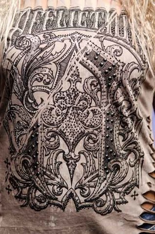 Affliction | Футболка женская A Frame Split AW18841 принт спереди