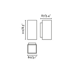 KOV Уличный настенный светильник черный LED 2x6W 2700K 23°/34°