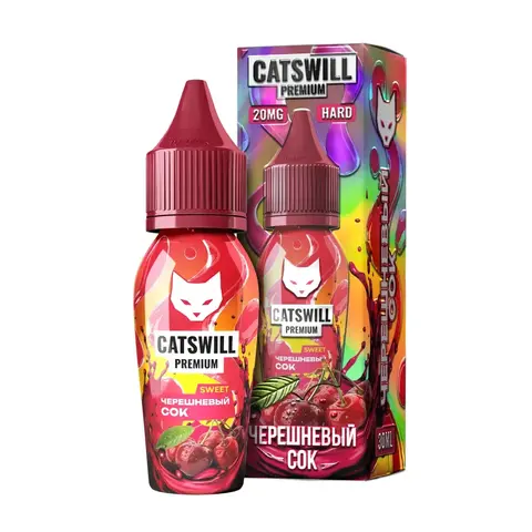 Жидкость CATSWILL PREMIUM SWEET Salt 2% STRONG 30 ml - ЧЕРЕШНЕВЫЙ СОК