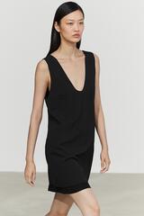 Massimo Dutti Мини-платье с двойным низом, черный