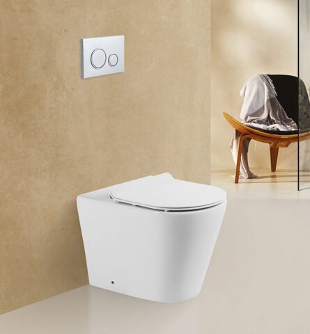 BelBagno Flay-R BB1003CBR Унитаз приставной безободковый, P-trap, цвет: белый