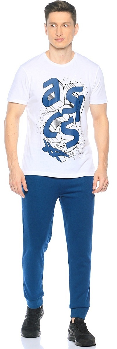 Asics Block Ss Top мужская беговая футболка белая - 3