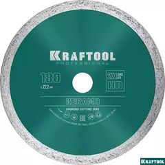KRAFTOOL KERAMO, 180 мм, (22.2 мм, 10 х 2.0 мм), сплошной алмазный диск (36684-180)