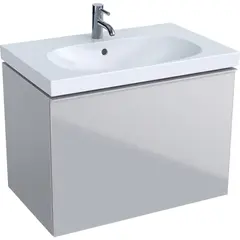 Geberit Acanto 500.611.JL.2 Тумба под раковину, 74x53.5x47.5см, песчаный глянец / матовый песочно-серый, песчаный глянец / глянцевое стекло фото