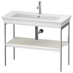 Duravit White Tulip WT45410H4H4 Металлическая консоль, 760x984x450 мм, напольная, 1 дерев.полка, цвет: Nordic White HighGloss фото