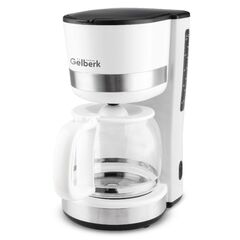 Кофеварка электр, капельная, 1.5 л, Gelberk, 1000 Вт, 12, автооткл, пластик ручка, бел, GL-CD209