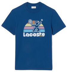 Теннисная футболка Lacoste Washed Effect Tennis Print - blue