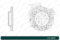 Диск тормозной перфорированный вентилируемый G-brake GFR-20004R правый