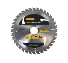 Пильный диск по дереву THIN KERF 190x30 мм, 36 зубьев, Штурм