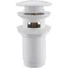 Abber AF0009W Донный клапан для раковины с переливом, цвет: белый
