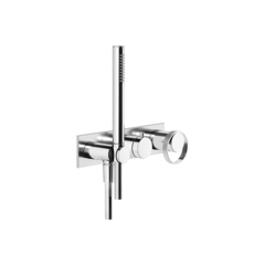 Gessi Anello 63343#031 Встраиваемый однорычажный смеситель на 2 выхода с перекл., ручным душем с держателем и выводом воды (внешние части), цвет: хром фото