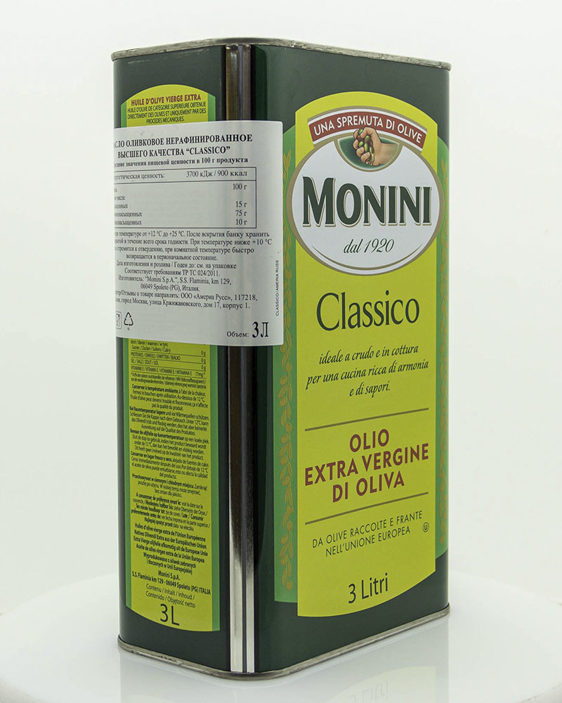 Масло оливковое Monini Экстра Вирджин Классико 3 л