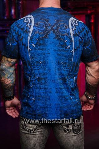 Xtreme Couture | Футболка мужская AFTERSHOCK Blue X1936I от Affliction спина