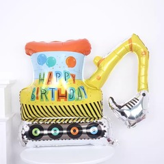 Шар К Фигура, Экскаватор, Happy Birthday, 39''/99 см, 1 шт.