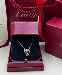 Колье цепочка с подвеской голова ПАНТЕРЫ коллекция PANTHERE качество rose/white VGOLD