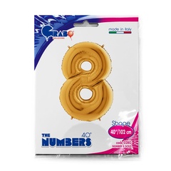 Шар Г 40''/102 см, Цифра Золото (Gold) 