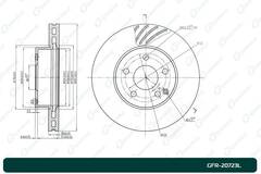 Диск тормозной слотированный вентилируемый G-brake GFR-20723L левый