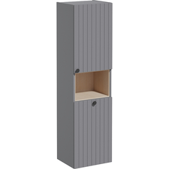 VitrA Root Groove 69102 Пенал высокий 40 см с корзиной для белья, матовый серый, правосторонний фото