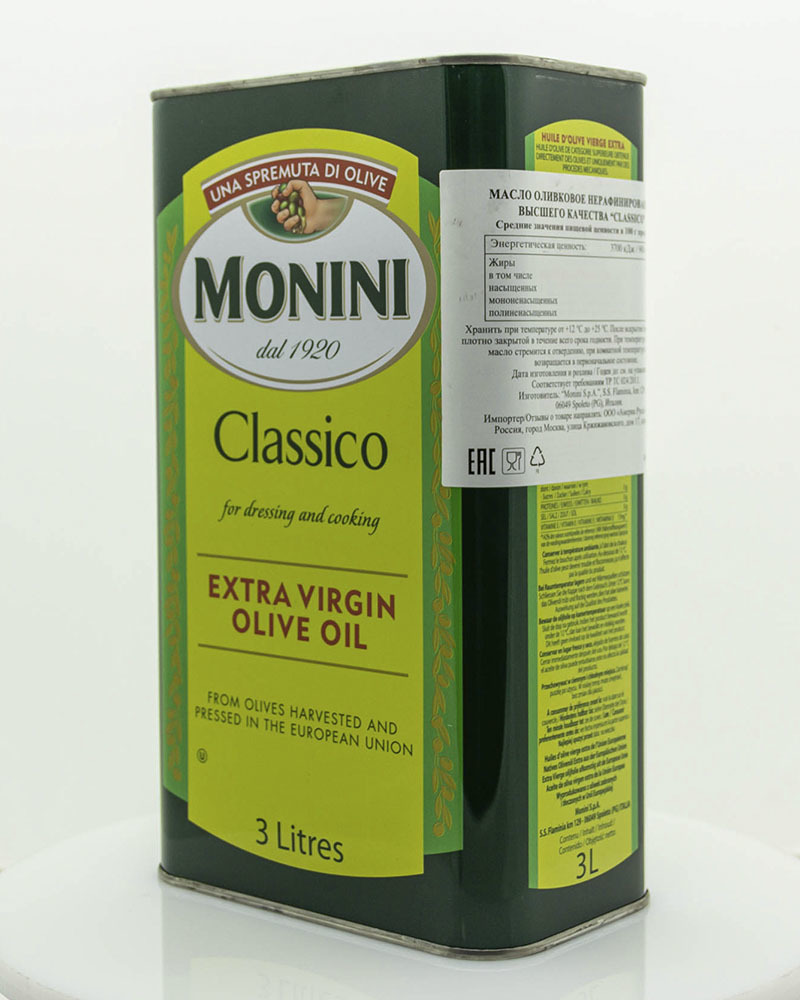 Масло оливковое Monini Экстра Вирджин Классико 3 л