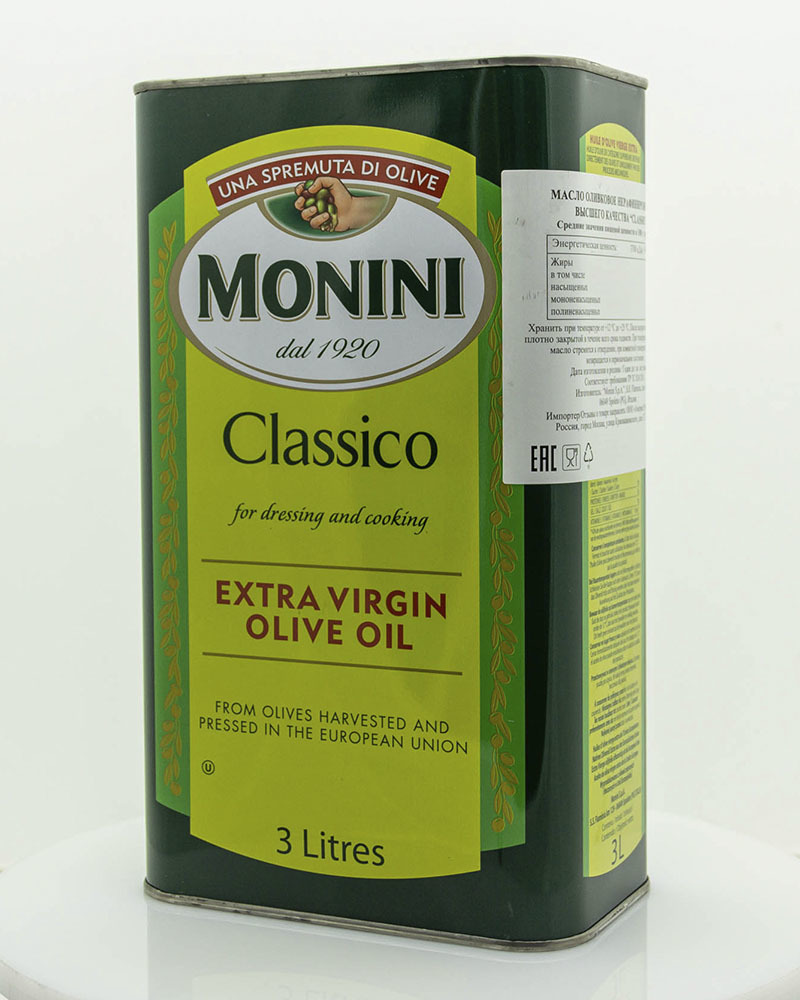 Масло оливковое Monini Экстра Вирджин Классико 3 л