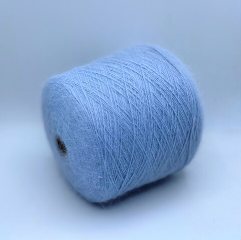 Бобинная пряжа (пр.Италия),art-Angora 2/10 500м/100гр 80% Ангора 20% Полиамид , цвет-Голубой, арт.21920